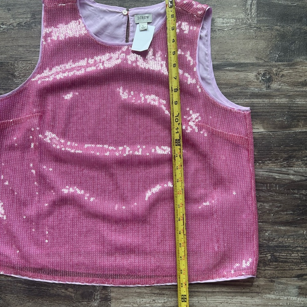 J. Crew Sparkling Pink Sequin Top - Picture 6 of 8